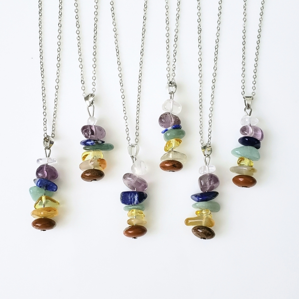 LAST ONE! Natural stone chakra necklace